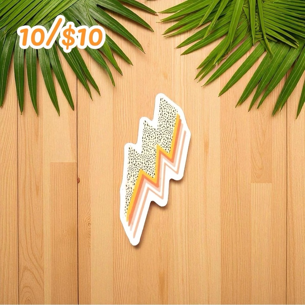 Retro Lightning Bolt Sticker – 2 3/4” Vinyl Decal
